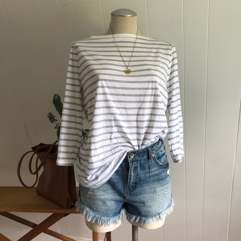 Striped boatneck T size large